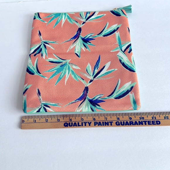 Rachel Pally Clutch Reversible Birds of Paradise Print Peach Mint Green - Picture 6 of 11